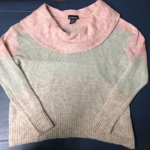 Lane Bryant 14/18 Pink and Tan Cowl neck Sweater